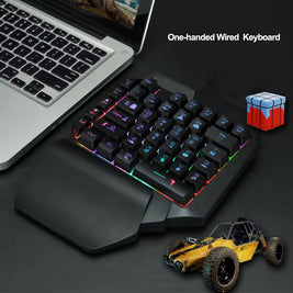 One-Hand RGB Gaming Keyboard 39 Keys Compact