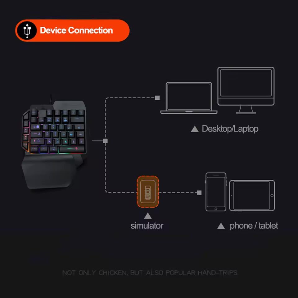 One-Hand RGB Gaming Keyboard 39 Keys Compact
