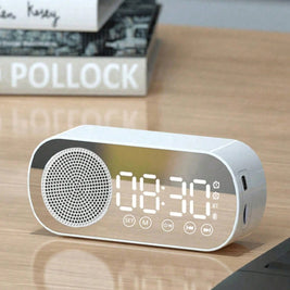 Mirror Clock Bluetooth Speaker with FM & Bass