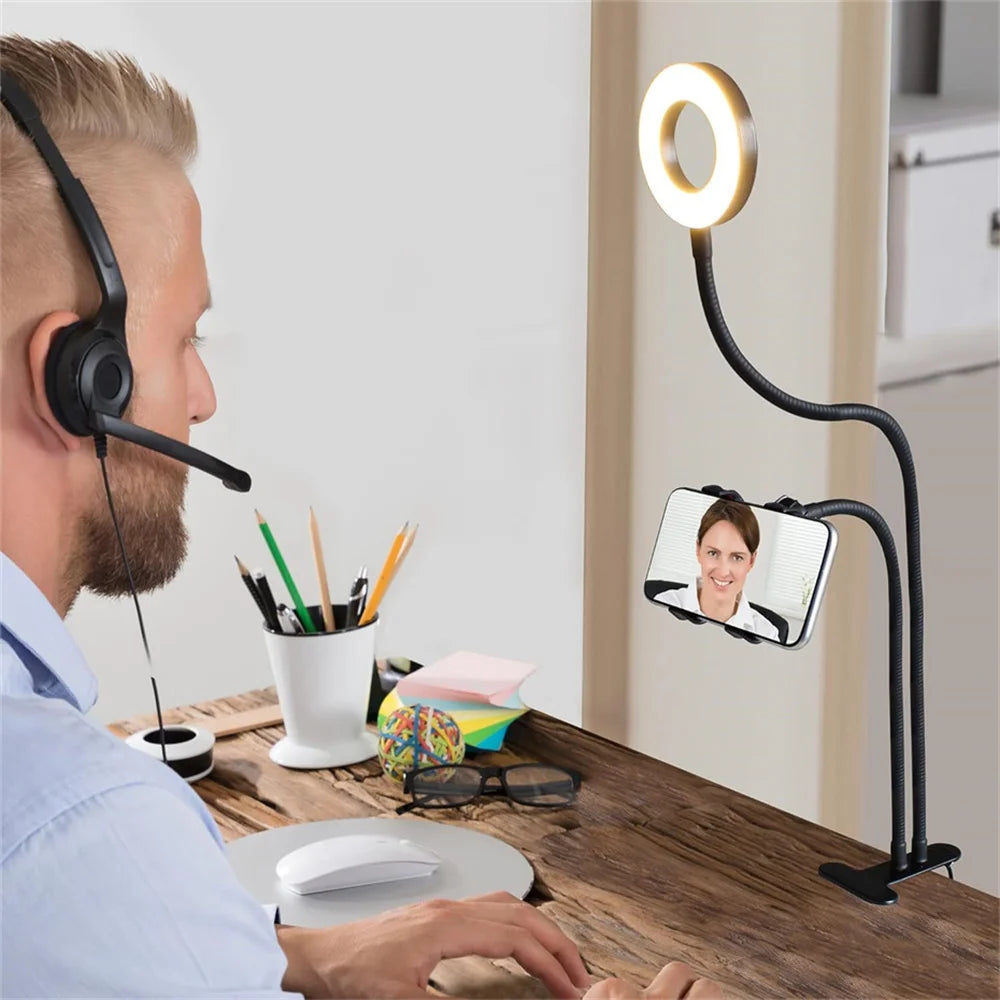 Clip-On Selfie Ring Light with Gooseneck