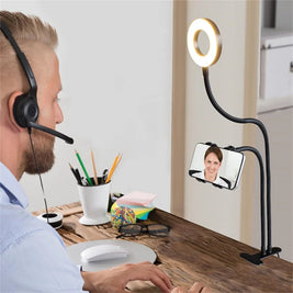 Clip-On Selfie Ring Light with Gooseneck