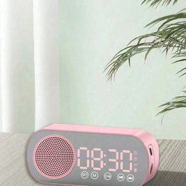 Mirror Clock Bluetooth Speaker with FM & Bass