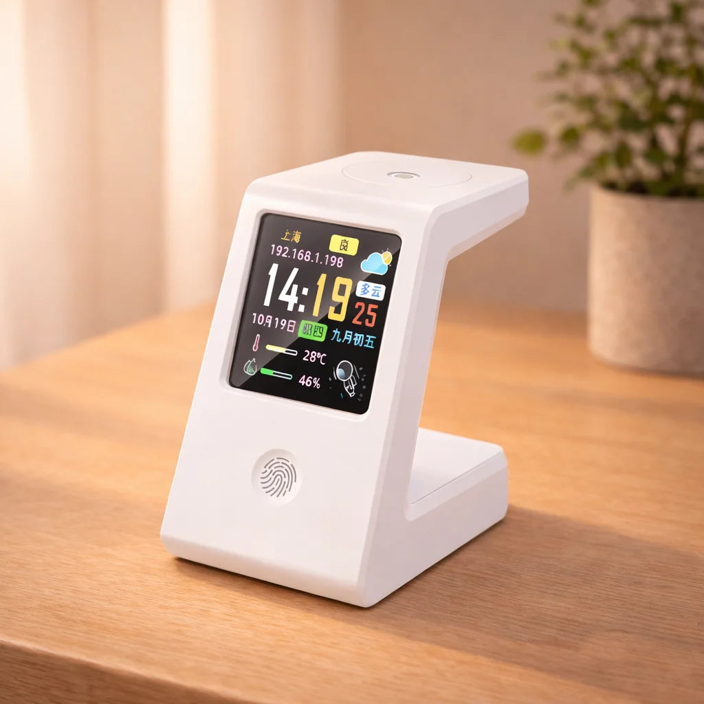 Smart WiFi Weather Clock with Wireless Charging