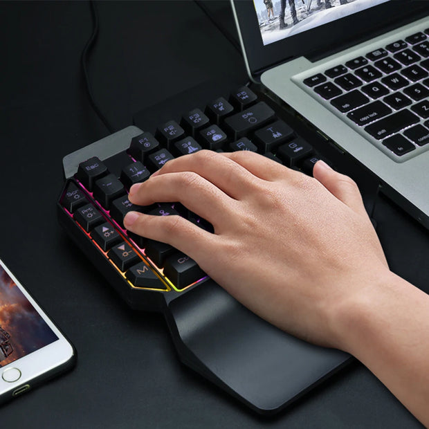 One-Hand RGB Gaming Keyboard 39 Keys