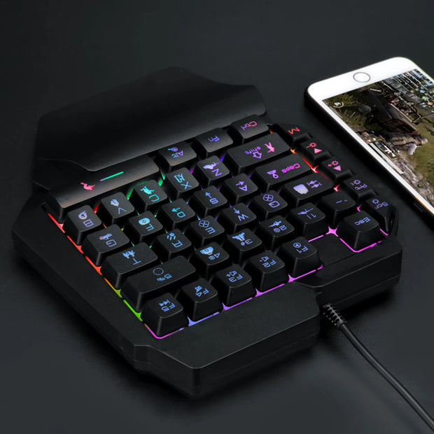 One-Hand RGB Gaming Keyboard 39 Keys