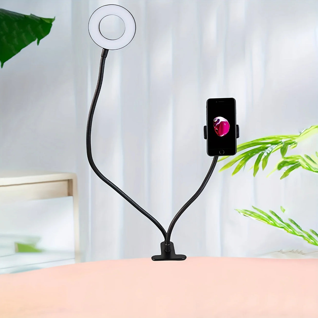 Clip-On Selfie Ring Light with Gooseneck