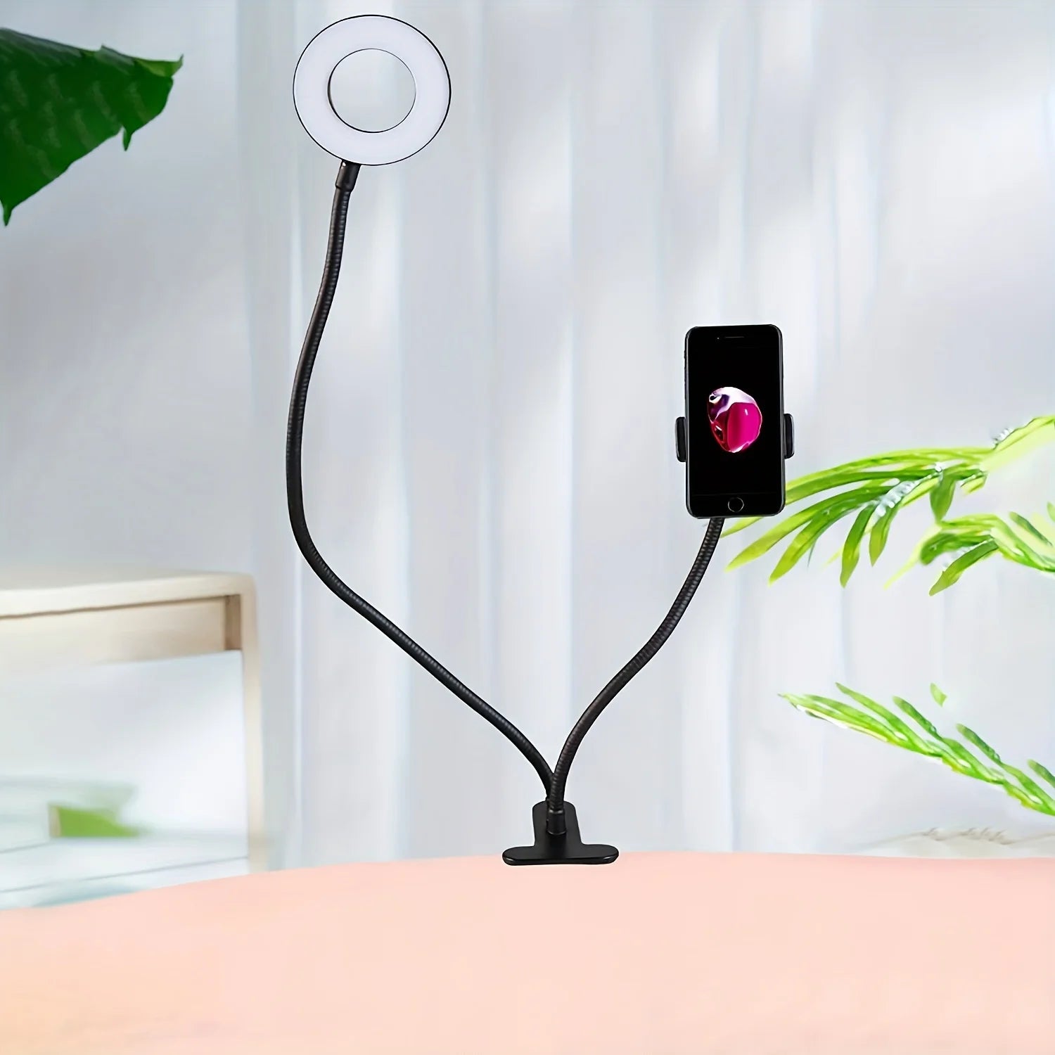 Clip-On Selfie Ring Light with Gooseneck