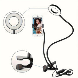 Clip-On Selfie Ring Light with Gooseneck