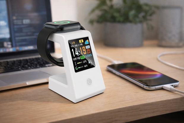 Smart WiFi Weather Clock with Wireless Charging